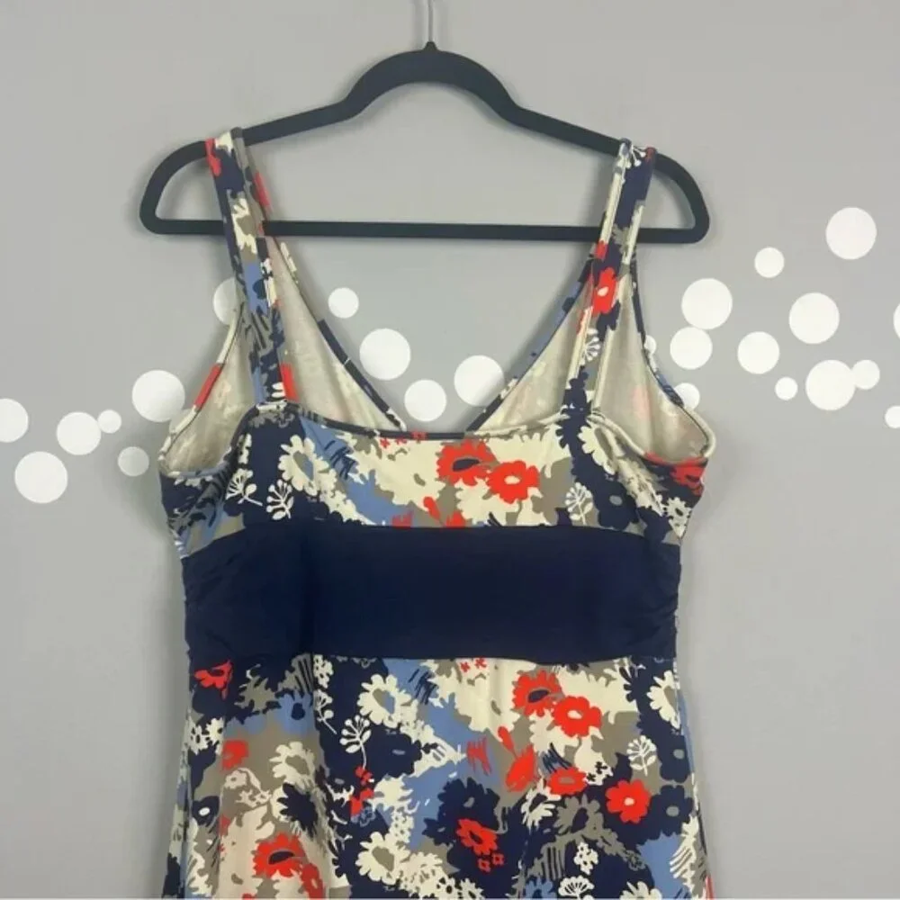 Patagonia Margot Sleeveless Dress Dew Drop Floral Organic Cotton Blue XL - Picture 6 of 6